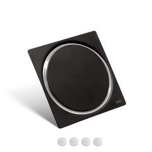 Ralo Click Inteligente de Banheiro 10x10 cm (Inox Preto Fosco)