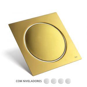 Ralo Click Inteligente de Banheiro 15x15 cm (Inox Dourado)