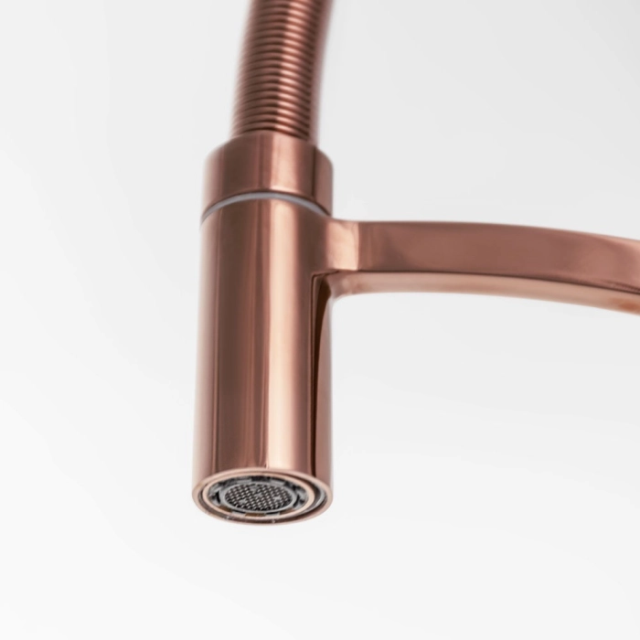 Torneira Monocomando Gourmet de Cozinha (Riviera Rosé Gold) - Detalhe Bica