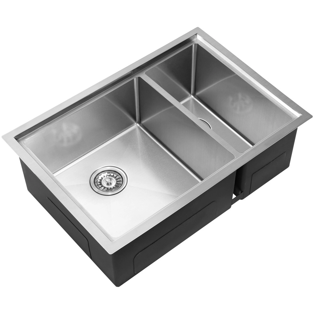 Cuba Dupla de Cozinha Inox Retangular 73x50 cm (Kai Escovada