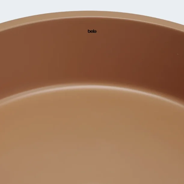 Produto Cuba de Banheiro Concreto Apoio Redonda 39 cm (Oso Ocre)