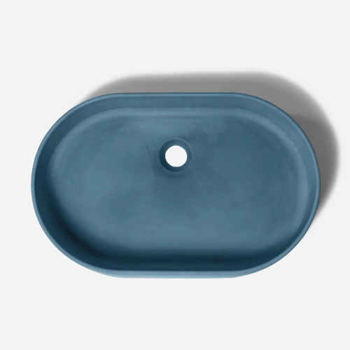 Produto Cuba de Banheiro Concreto Apoio Elipse 55 cm (Lotus Caribe)