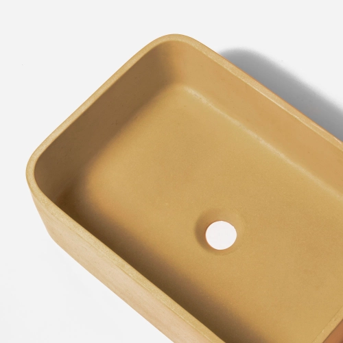 Cuba de Banheiro Concreto Apoio Retangular 42 cm (Tessa Gold) Produto Cuba de Banheiro Concreto Apoio Retangular 42 cm (Tessa Gold)