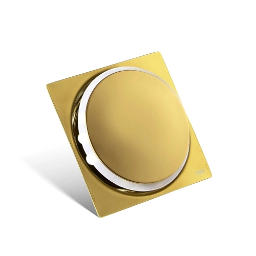 Ralo Click Inteligente de Banheiro 10x10 cm (Inox Dourado)