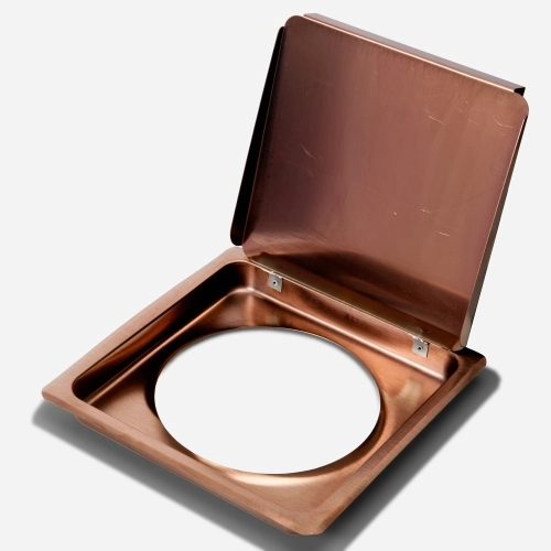Lixeira Embutida de Cozinha Inox Quadrada 5 Litros (Rosé Gold Fosca) - Outlet Produto Lixeira Embutida de Cozinha Inox Quadrada 5 Litros (Rosé Gold Fosca) - Outlet