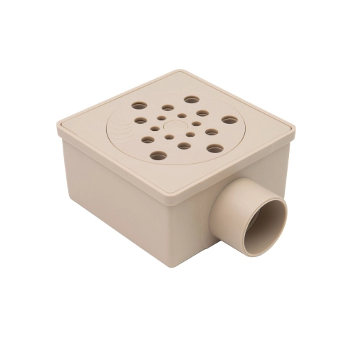 Ralo Seco Sifonado com Fecho 10x10 cm (Bege) Produto Ralo Seco Sifonado com Fecho 10x10 cm (Bege)