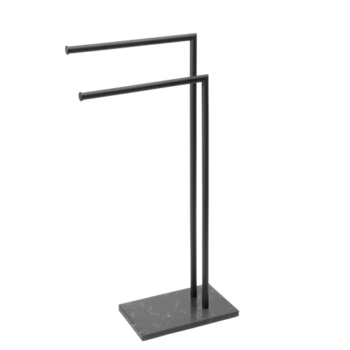 Toalheiro de Piso em Inox com Base de Mármore (Rizzi Preto Fosco) Produto Toalheiro de Piso em Inox com Base de Mármore (Rizzi Preto Fosco)