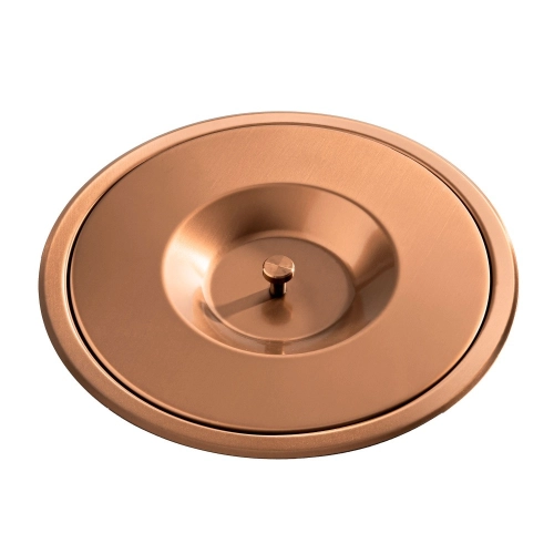 Lixeira Embutida de Cozinha Inox Redonda 5 Litros (Ros&eacute; Gold Fosca) - Outlet