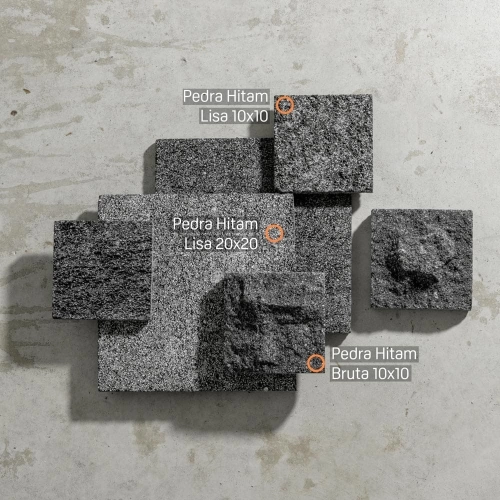 Pedra Hitam Lisa 10x10 cm - m² Produto Pedra Hitam Lisa 10x10 cm - m²
