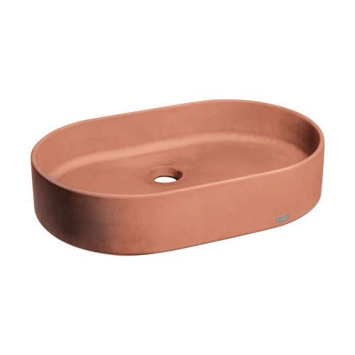 Cuba de Banheiro Concreto Apoio Elipse 55 cm (Lotus Salm&atilde;o)