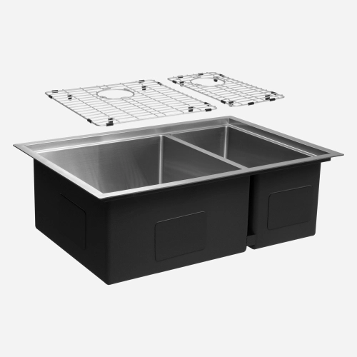 Grade Aramada Inox para Cuba Dupla 41x42 e 21x42 cm (Escovada) Produto Grade Aramada Inox para Cuba Dupla 41x42 e 21x42 cm (Escovada)