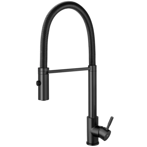 Produto Torneira Monocomando Gourmet de Cozinha Inox (Capri Preta Fosca) - outlet