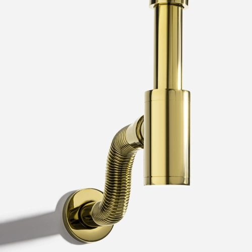 Sifão Metálico Flexível com Copo para Banheiro (Line Dourado) Produto Sifão Metálico Flexível com Copo para Banheiro (Line Dourado)