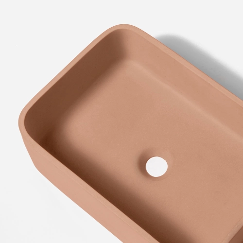 Produto Cuba de Banheiro Concreto Apoio Retangular 42 cm (Tessa Pêssego)