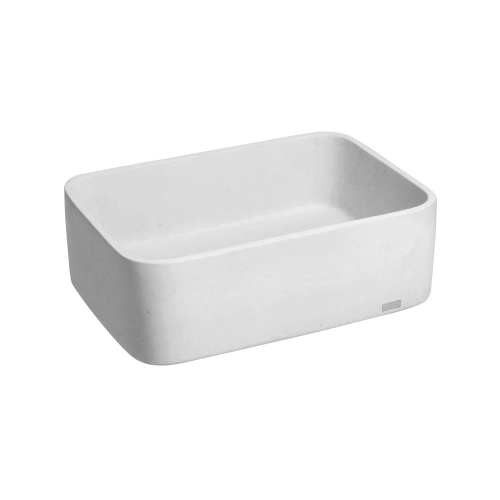 Cuba de Banheiro Concreto Apoio Retangular 42 cm (Tessa Off White)