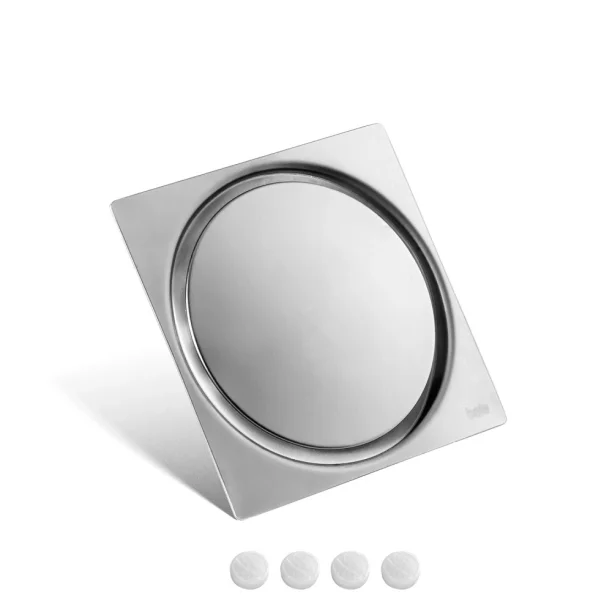 Produto Ralo Click Inteligente de Banheiro 10x10 cm (Inox Espelhado) - Outlet