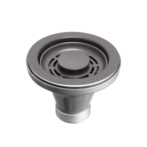 V&aacute;lvula Inox para Cuba Cozinha 4 1/2" com Tampa (Cinza Fosca) - Outlet