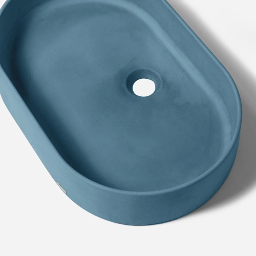 Produto Cuba de Banheiro Concreto Apoio Elipse 55 cm (Lotus Caribe)