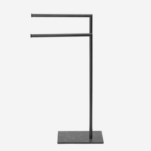 Toalheiro de Piso em Inox com Base de Mármore (Rizzi Preto Fosco) Produto Toalheiro de Piso em Inox com Base de Mármore (Rizzi Preto Fosco)
