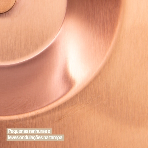 Lixeira Embutida de Cozinha Inox Redonda 5 Litros (Rosé Gold Fosca) - Outlet Produto Lixeira Embutida de Cozinha Inox Redonda 5 Litros (Rosé Gold Fosca) - Outlet