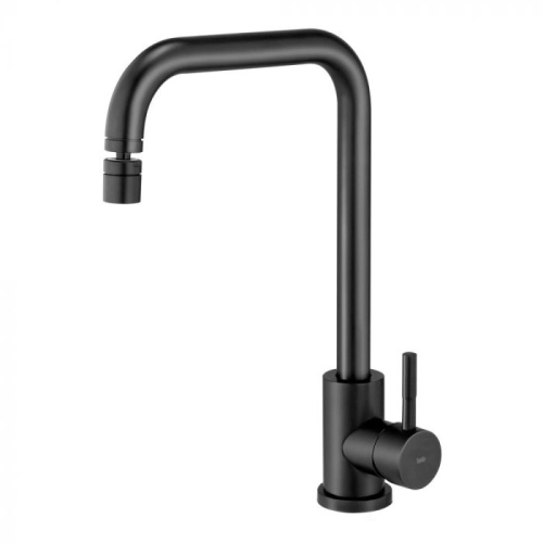 Torneira Monocomando Girat&oacute;ria de Cozinha Inox (Malta Preta Fosca)