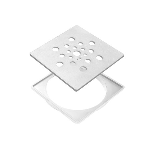 Conjunto Ralo e Porta Grelha 10x10 cm (Branco) Produto Conjunto Ralo e Porta Grelha 10x10 cm (Branco)