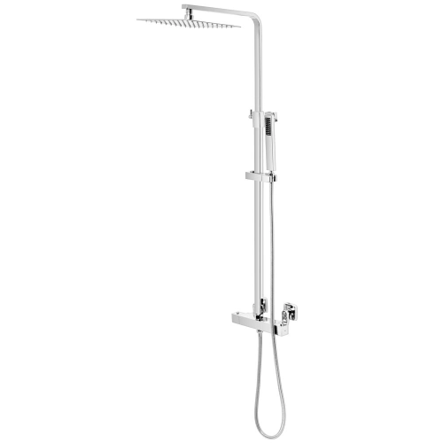 Ducha Coluna de Inox Quadrada 25 cm (Cromada)