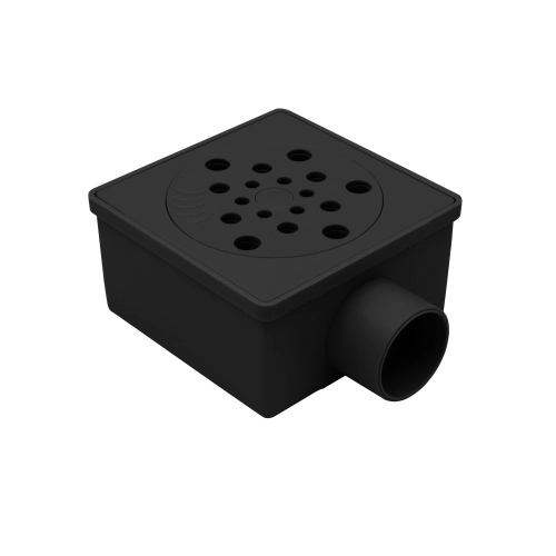 Ralo Seco Sifonado com Fecho 10x10 cm (Preto)