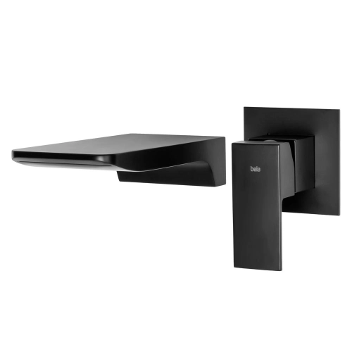 Torneira Monocomando de Parede para Banheiro (Yura Preta Fosca)