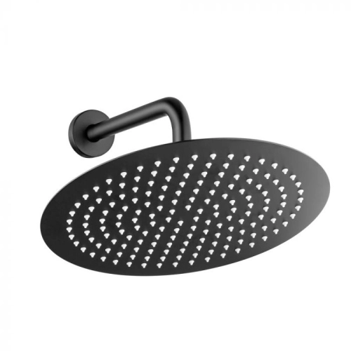 Ducha de Inox Redonda 30 cm de Parede (Preta Fosca)