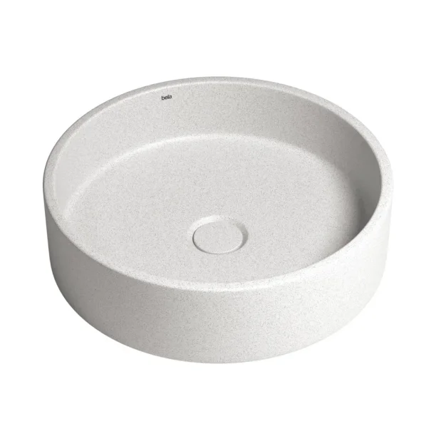 Produto Cuba de Banheiro Concreto Apoio Redonda 39 cm (Oso Granilite Polar)