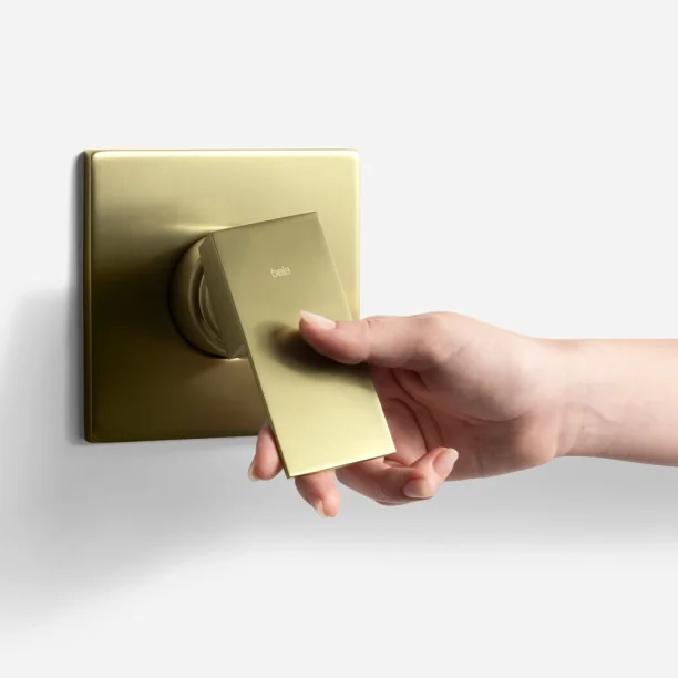 Produto Acabamento Monocomando para Registro Base Deca e Docol Baixa Pressão (Quadria Ouro Fosco)