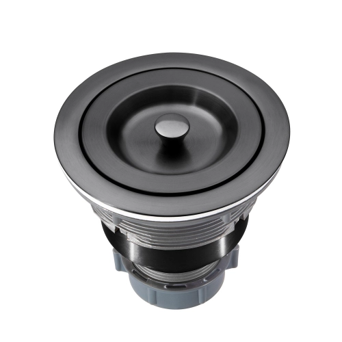 V&aacute;lvula Inox para Cuba Fazenda 4 1/2"  Tampa e Cesto (Preta)