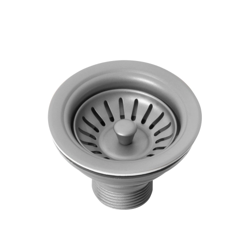 V&aacute;lvula Inox para Cuba Cozinha 4 1/2" com Tampa (Cinza Fosca)