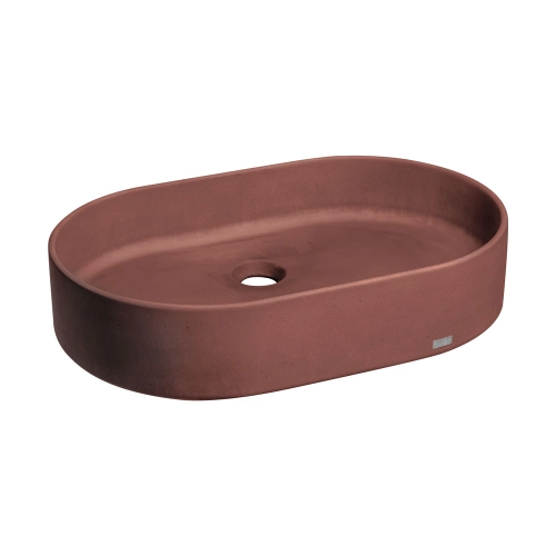 Cuba de Banheiro Concreto Apoio Elipse 55 cm (Lotus Terracota) - Outlet