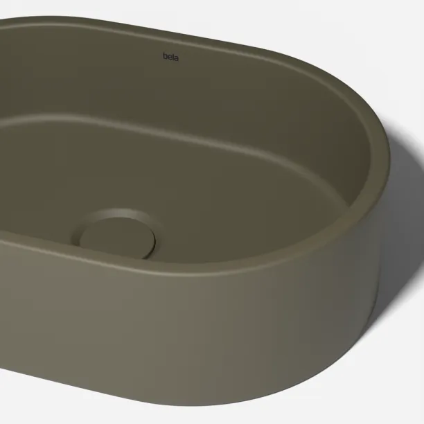 Cuba de Banheiro Concreto Apoio Elipse 40 cm (Francs Musgo) Produto Cuba de Banheiro Concreto Apoio Elipse 40 cm (Francs Musgo)