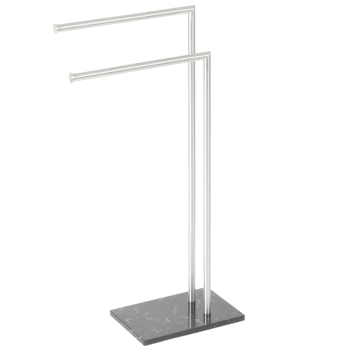 Toalheiro de Piso em Inox com Base de M&aacute;rmore (Rizzi Escovado)