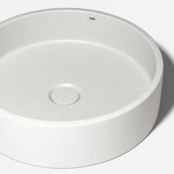 Produto Cuba de Banheiro Concreto Apoio Redonda 39 cm (Oso Granilite Polar)