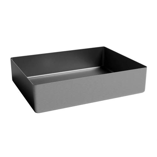 Cuba de Banheiro Apoio Inox Retangular 47x36 cm (Lhasa Grafite Fosca)