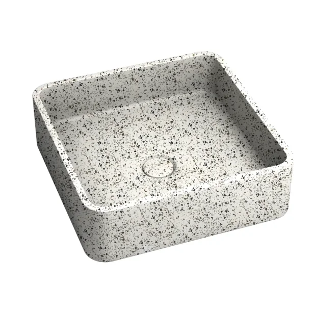 Produto Cuba de Banheiro Concreto Apoio Quadrada 39 cm (Guna Granilite Opala)