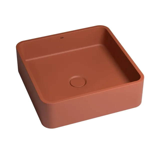 Produto Cuba de Banheiro Concreto Apoio Quadrada 39 cm (Guna Marsala)