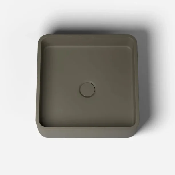 Produto Cuba de Banheiro Concreto Apoio Quadrada 39 cm (Guna Musgo)