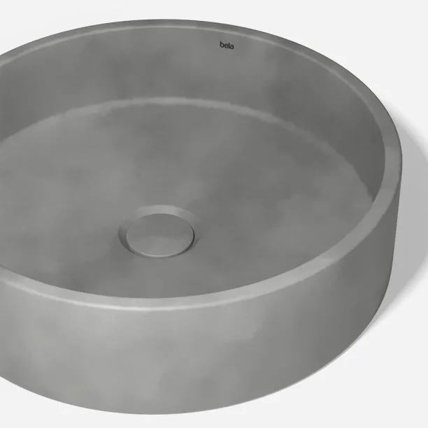 Produto Cuba de Banheiro Concreto Apoio Redonda 39 cm (Oso Cemento)
