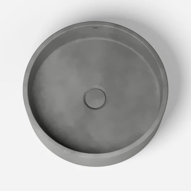 Produto Cuba de Banheiro Concreto Apoio Redonda 39 cm (Oso Cemento)