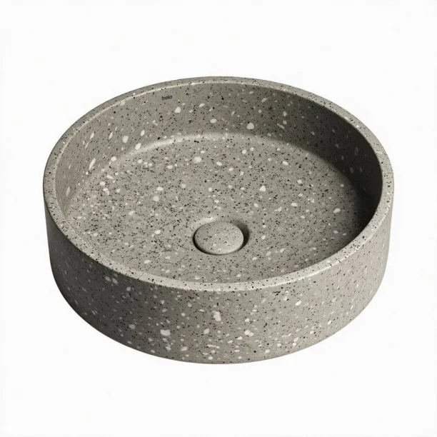 Cuba de Banheiro Concreto Apoio Redonda 39 cm (Oso Granilite Fóssil) Produto Cuba de Banheiro Concreto Apoio Redonda 39 cm (Oso Granilite Fóssil)