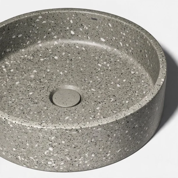 Cuba de Banheiro Concreto Apoio Redonda 39 cm (Oso Granilite Fóssil) Produto Cuba de Banheiro Concreto Apoio Redonda 39 cm (Oso Granilite Fóssil)