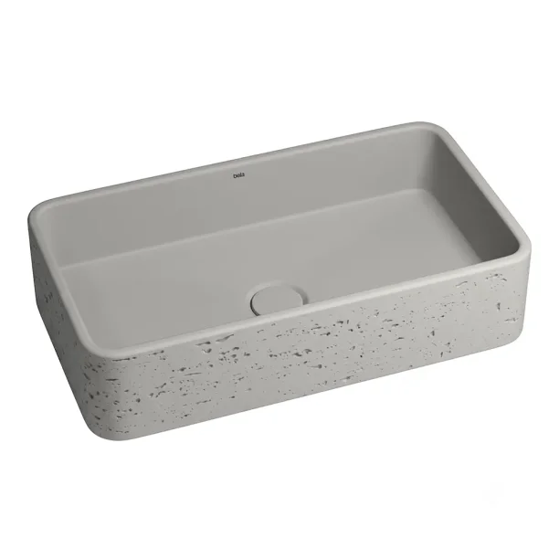 Produto Cuba de Banheiro Concreto Apoio Retangular 50 cm (Moran Marfim)