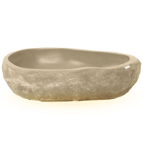 Cuba de Banheiro Concreto Apoio Rocha 57 cm com LED (Sten Travertino)