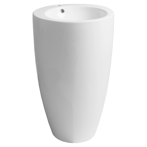 Cuba de Banheiro Lou&ccedil;a Piso Redonda com Mesa 50 cm (Siena Branca)