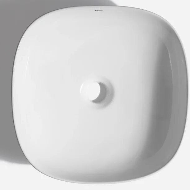 Produto Cuba de Banheiro Louça Apoio Quadrada 37 cm (Vienne Branca)